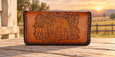 Leather WalletBROWN LACED DEER ROPER'S WALLET - Western LeatherBrownCatalog 2019Saving Shepherd