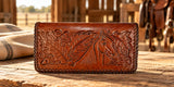 Leather WalletBROWN LACED HORSE HEAD ROPER'S WALLET - Leather CraftBrownCatalog 2019Saving Shepherd