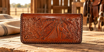Leather WalletBROWN LACED HORSE HEAD ROPER'S WALLET - Leather CraftBrownCatalog 2019Saving Shepherd