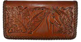 Leather WalletBROWN LACED HORSE HEAD ROPER'S WALLET - Leather CraftBrownCatalog 2019Saving Shepherd