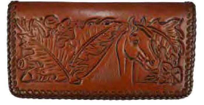 Leather WalletBROWN LACED HORSE HEAD ROPER'S WALLET - Leather CraftBrownCatalog 2019Saving Shepherd