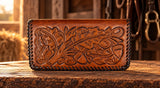 Leather WalletBROWN LACED OAK LEAF ROPER'S WALLET - Ranch StyleBrownCatalog 2019Saving Shepherd