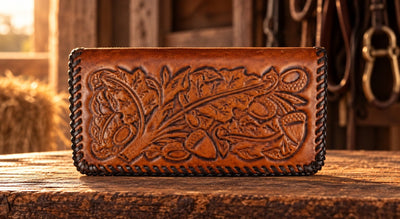 Leather WalletBROWN LACED OAK LEAF ROPER'S WALLET - Ranch StyleBrownCatalog 2019Saving Shepherd