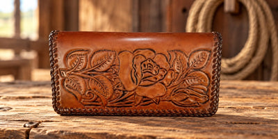 Leather WalletBROWN LACED ROSE ROPER'S WALLET - HandcraftedBrownCatalog 2019Saving Shepherd