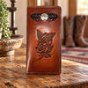 Leather WalletBROWN ROSE CONCHO ROPER'S WALLET - HandcraftedBrownCatalog 2019Saving Shepherd