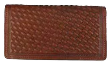 Leather WalletBROWN STITCHED BASKETWEAVE ROPER'S WALLET - HandcraftedBrownCatalog 2019Saving Shepherd
