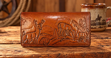 Leather WalletBROWN STITCHED DEER ROPER'S WALLET - Ranch StyleBrownCatalog 2019Saving Shepherd