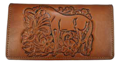 Leather WalletBROWN STITCHED HORSE & FLORAL ROPER'S WALLET - HandmadeBrownCatalog 2019Saving Shepherd