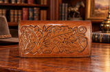 Leather WalletBROWN STITCHED OAK LEAF ROPER'S WALLET - Leather CraftBrownCatalog 2019Saving Shepherd
