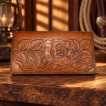 Leather WalletBROWN STITCHED ROSE ROPER'S WALLET - Country LeatherBrownCatalog 2019Saving Shepherd