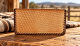 Leather WalletTAN LACED BASKETWEAVE ROPER'S WALLET - Saddle StyleCatalog 2019Coblentz LeatherSaving Shepherd