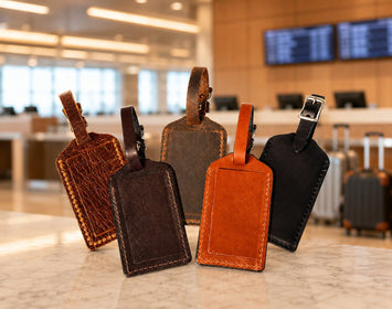 Luggage TagLEATHER LUGGAGE TAG - Amish Handcrafted Full-Grain Travel Bag IDgenuine leatherleatherSaving Shepherd