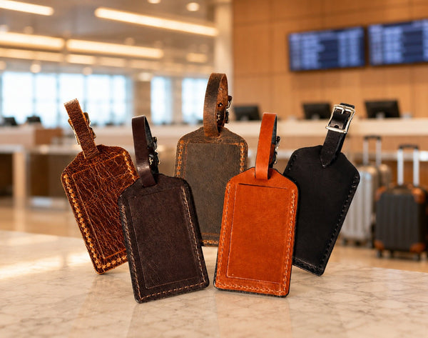 Luggage TagLEATHER LUGGAGE TAG - Amish Handcrafted Full-Grain Travel Bag IDgenuine leatherleatherSaving Shepherd
