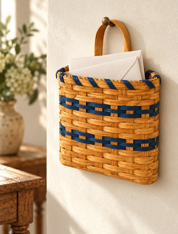Mail OrganizerLarge Wood-Splint Mail Basket | Amish MadeAmerican-HandcraftedAmish-HandwovenSaving Shepherd