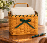 Mail OrganizerMedium Mail Basket with Bow | Amish HandwovenAmish-HandwovenbasketsSaving Shepherd