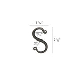 Norman Beiler Metalcraft6 Wrought Iron S Hooks - 2½" Hand Forged with Scrolls (Set of Six)blacksmithironSaving Shepherd