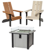 Outdoor Furniture3 PIECE KENSINGTON FIRE PIT SET - 35"sq Fire Table & 2 Adirondack ChairsAdirondackcampfireSaving Shepherd