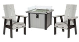 Outdoor Furniture3 PIECE KENSINGTON FIRE PIT SET - 35"sq Fire Table & 2 Casual ChairsAdirondackchairSaving Shepherd