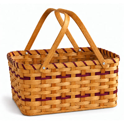Picnic BasketLarge Wood-Splint Picnic Basket | Amish HandwovenAmerican-HandcraftedAmish-HandwovenSaving Shepherd