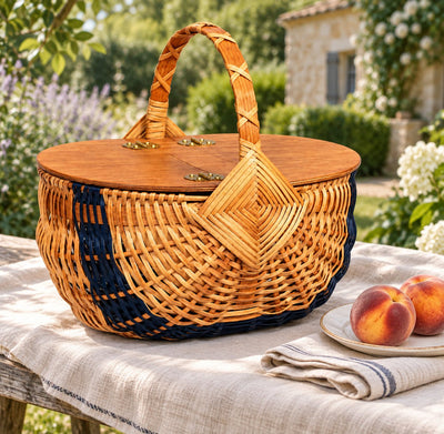 Picnic BasketPicnic Basket with Hinged Lids | Handwoven by Amish ArtisansAmerican-HandcraftedAmish-HandwovenSaving Shepherd