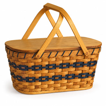 Picnic BasketSmall Picnic Basket with Wooden Tray | Amish HandwovenAmerican-HandcraftedAmish-HandwovenSaving Shepherd