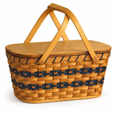 Picnic BasketSmall Picnic Basket with Wooden Tray | Amish HandwovenAmerican-HandcraftedAmish-HandwovenSaving Shepherd