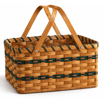 Picnic BasketSmall Wood-Splint Picnic Basket | Amish HandwovenAmerican-HandcraftedAmish-HandwovenSaving Shepherd