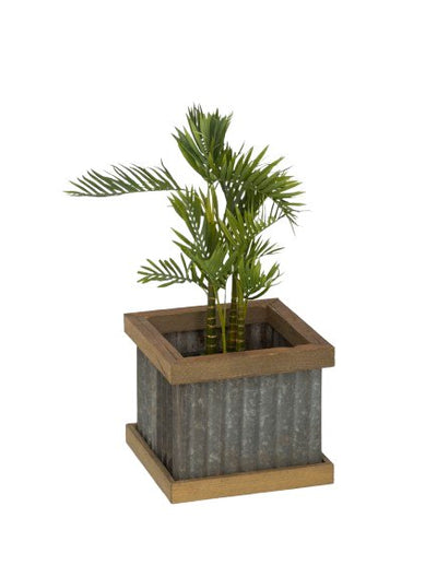 Planter BoxCrimped Tin Planter Boxes with Wooden Accents | USA HandcraftedhandmadeSaving Shepherd