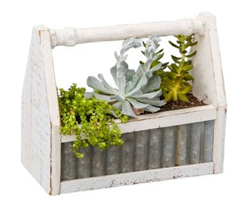 Planter BoxToolbox Succulent Planter | Wood and Metal Caddy with HandlehandmadeSaving Shepherd