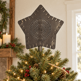 PrimitivesPUNCHED TIN CHRISTMAS STAR Handcrafted Primitive Country Holiday Pierced Tree Topperaccentaccent lightSaving Shepherd