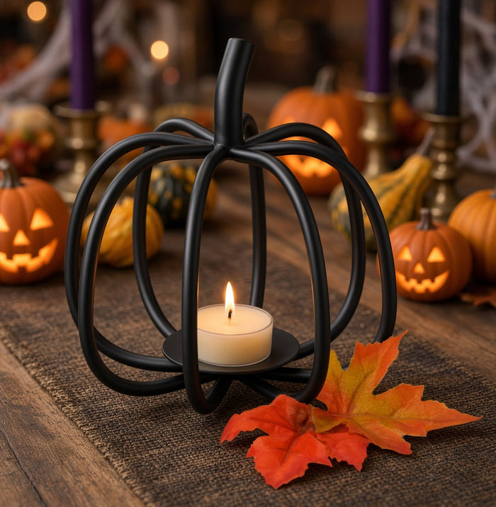 pumpkinPUMPKIN TEA LIGHT & VOTIVE CANDLE HOLDER - Fall Halloween Thanksgiving DecorAmish Blacksmithcountry accentsSaving Shepherd