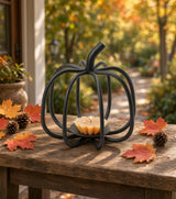 pumpkinPUMPKIN TEA LIGHT & VOTIVE CANDLE HOLDER - Fall Halloween Thanksgiving DecorAmish Blacksmithcountry accentsSaving Shepherd