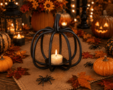 pumpkinPUMPKIN TEA LIGHT & VOTIVE CANDLE HOLDER - Fall Halloween Thanksgiving DecorAmish Blacksmithcountry accentsSaving Shepherd