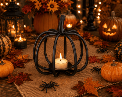 pumpkinPUMPKIN TEA LIGHT & VOTIVE CANDLE HOLDER - Fall Halloween Thanksgiving DecorAmish Blacksmithcountry accentsSaving Shepherd
