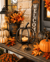 pumpkinPUMPKIN TEA LIGHT & VOTIVE CANDLE HOLDER - Fall Halloween Thanksgiving DecorAmish Blacksmithcountry accentsSaving Shepherd