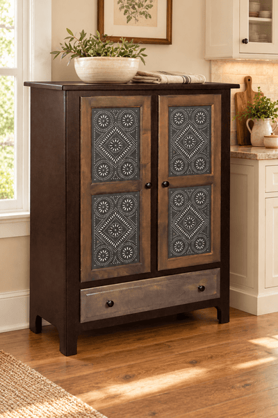 Punched Tin PanelsDiamond Punched Tin Cabinet Panels | Single or Set of 4Cabinet PanelsFurniture InsertsSaving Shepherd