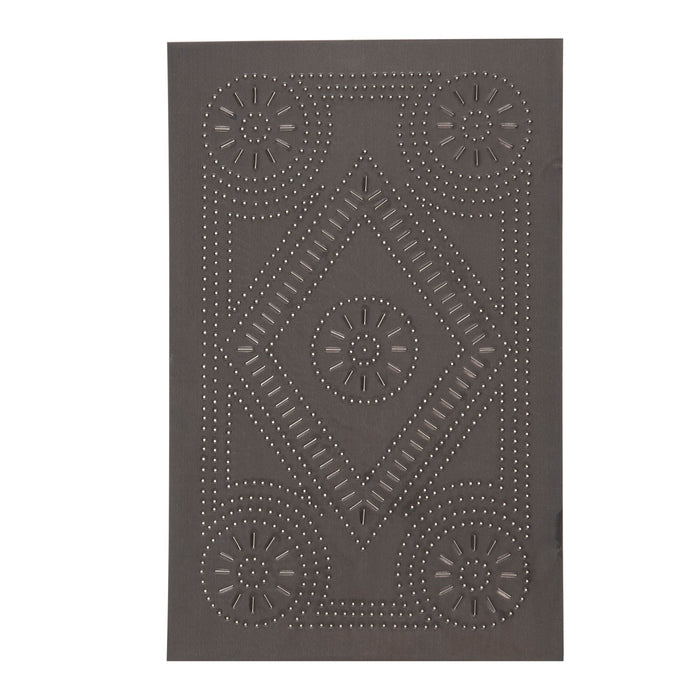 Punched Tin PanelsExtended Diamond Tin Cabinet Panels — Single, Set of 2 or 4Category: Cabinet PanelsFinish: Kettle BlackSaving Shepherd