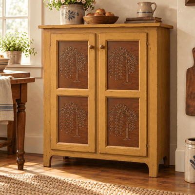 Punched Tin PanelsVertical Willow Punched Tin Cabinet Panels — Single, Set of 2 or 4Category: Cabinet PanelsHandcrafted in PennsylvaniaSaving Shepherd