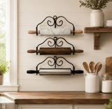 Rolling Pin Holder3 ROLLING PIN RACK SET - Wrought Iron Kitchen Wall Mount HoldersadjustableAmish BlacksmithSaving Shepherd
