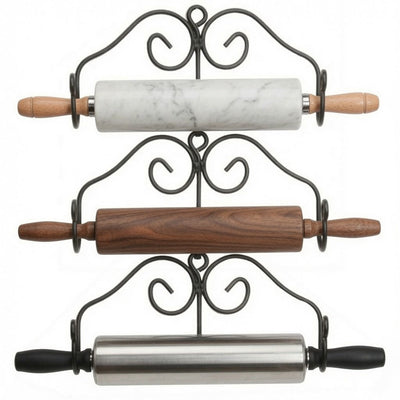 Rolling Pin Holder3 ROLLING PIN RACK SET - Wrought Iron Kitchen Wall Mount HoldersadjustableAmish BlacksmithSaving Shepherd
