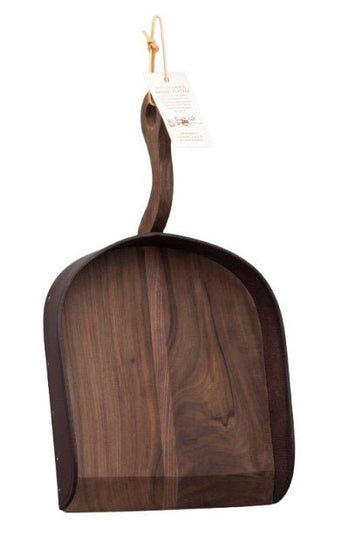 Serving TrayDUST PAN SERVING PLATTER TRAY - Solid Walnut Wood & Leather Skirtingcountry accentcountry accentsSaving Shepherd