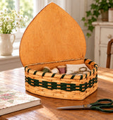 Sewing BasketHeart-Shaped Sewing Basket | Handwoven by Amish ArtisansAmerican-HandcraftedAmish-HandwovenSaving Shepherd