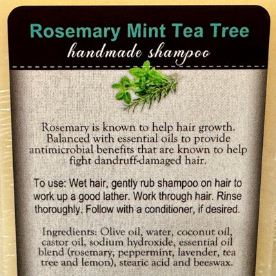 ShampooROSEMARY MINT TEA TREE SHAMPOO - Scalp Soothing & Clarifying Hair Bar Soapbar soapgeneral healthSaving Shepherd
