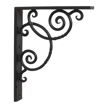 7.5-Inch Decorative Wrought Iron Shelf Brackets - Pair