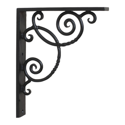 7.5-Inch Decorative Wrought Iron Shelf Brackets - Pair