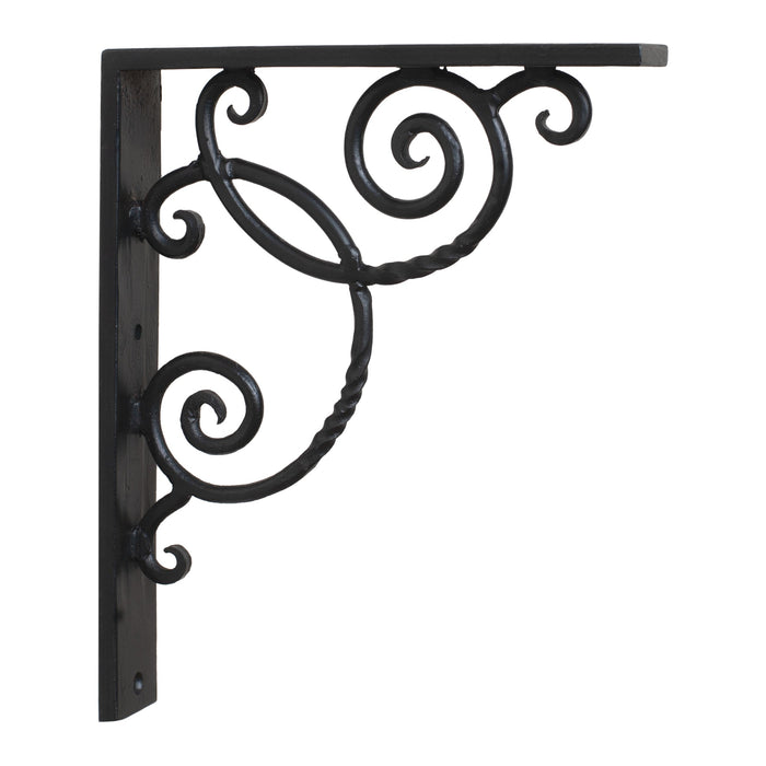 7.5-Inch Decorative Wrought Iron Shelf Brackets - Pair