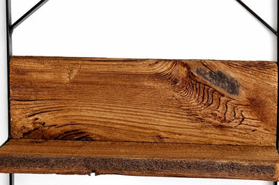 Shelf3 TIER MUSHROOM WOOD & WROUGHT IRON SHELVES - Amish Made Rustic Farmhouse ShelvesSaving Shepherd