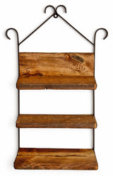 Shelf3 TIER MUSHROOM WOOD & WROUGHT IRON SHELVES - Amish Made Rustic Farmhouse ShelvesSaving Shepherd