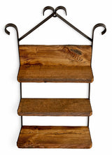 Shelf3 TIER MUSHROOM WOOD & WROUGHT IRON SHELVES - Amish Made Rustic Farmhouse ShelvesSaving Shepherd