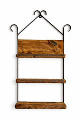 Shelf3 TIER MUSHROOM WOOD & WROUGHT IRON SHELVES - Amish Made Rustic Farmhouse ShelvesSaving Shepherd